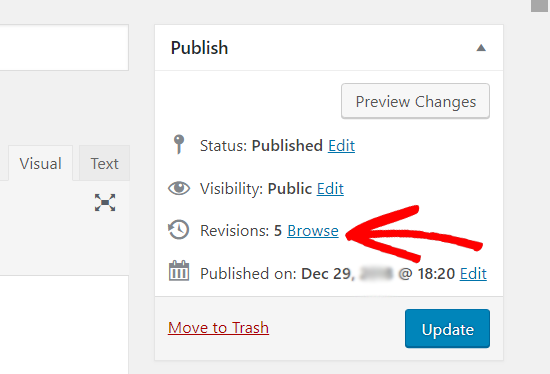 Undo changes publish