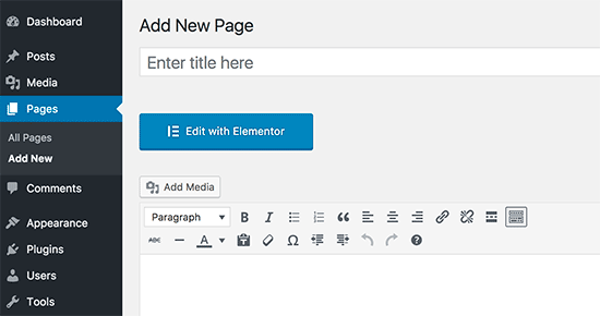 WordPress designs by using Elementor